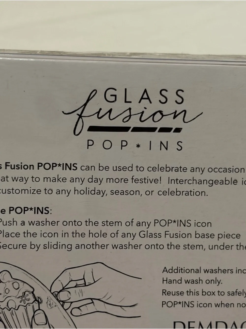 NIB Demdaco Glass Fusion Pop-Ins Gold Congrats with Black Cap